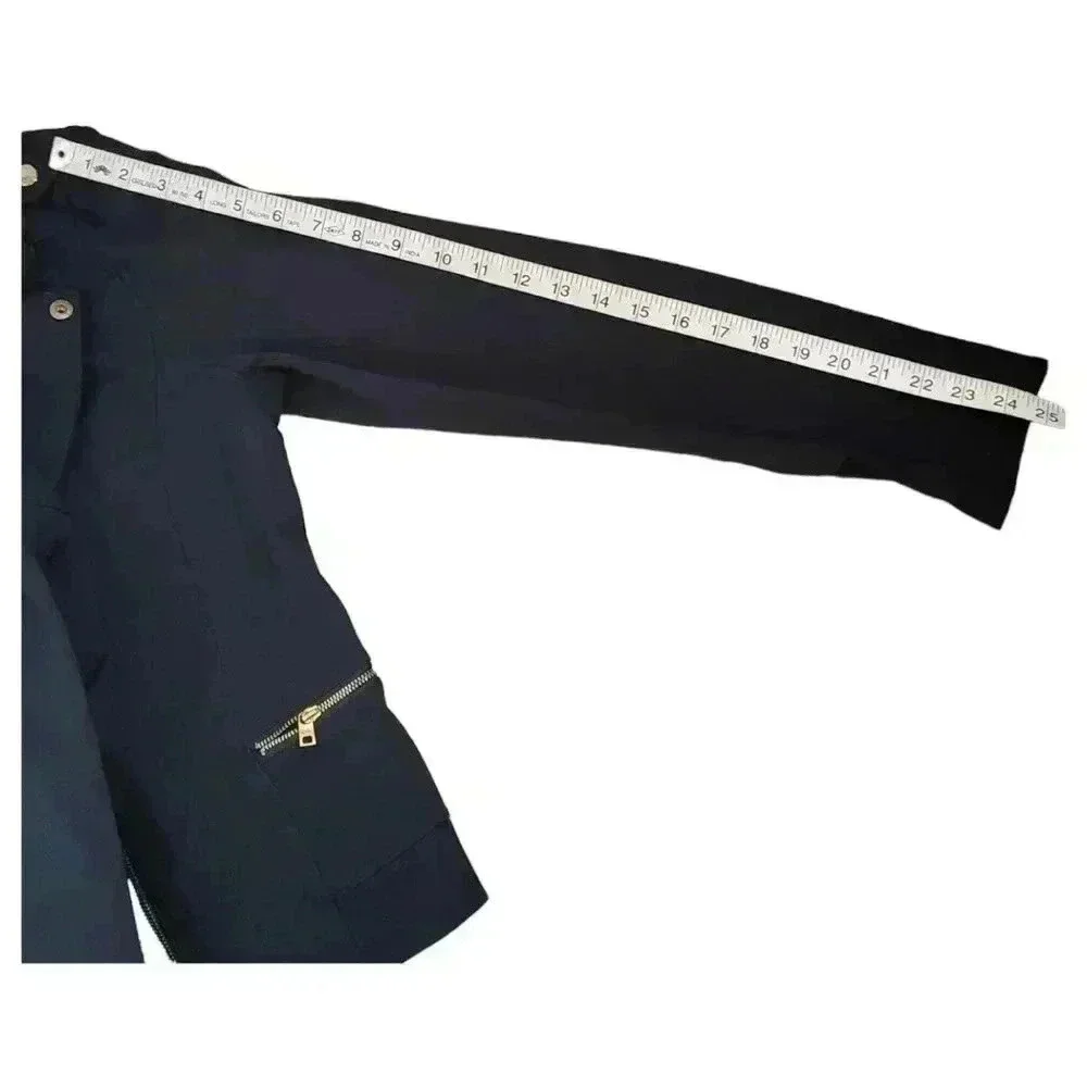 Marc NY Andrew Marc Knit Moto Navy Jacket Size Medium - Picture 10 of 12
